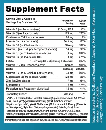 HairFortin Supplement Label