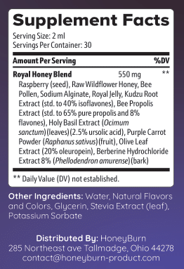 HoneyBurn Drops Label