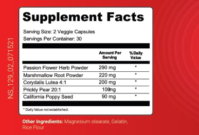 Nervogen Pro Supplement Label
