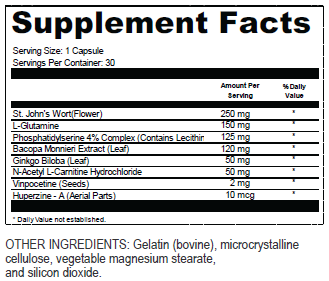 Neurodrine Supplement Label